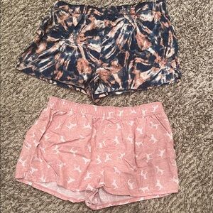 Victoria's Secret Tie-Dye and Pink Pajama Shorts Set